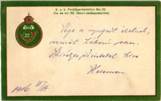 K.u.K. Feldjägerbataillon No. 32. / Császári és királyi 32. tábori vadászzászlóalj