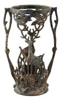 Vadász váza tartó, üveg rész hiányzik, fém, m:21 cm, d:10 cm
