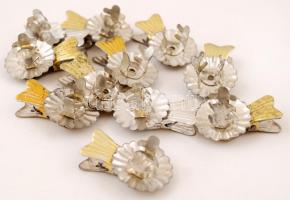 Régi gyertyatartó karácsonyfa csipesz, fém, 11db