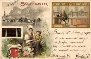 Schwyz, Art Chretien, Suchard advertisement litho (EK)