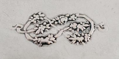 Antik, ezüst szelence, Ag., nettó:63gr, jelzett, kissé horpadt, 8x5x1cm/ Antique silver casket, Ag, ...