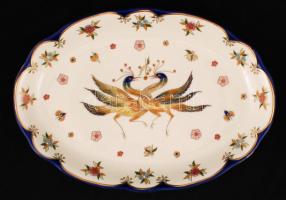 Zsolnay Főnix nyolc személyes étkészlet, kézzel festett, jelzett (Szabó Kinga), egyik mélytányéron m...