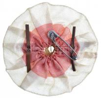 ~1900. Vasúti távírász aranyozott Br jelvény kokárdán (18x53mm) T:2