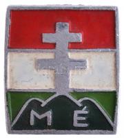 ~1930. "M.É. (Magyar Élet Pártja)" festett fém gomblyukjelvény (20x18mm) T:2