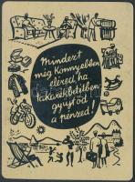 1954 "Mindent még könnyebben eléred, ha takarékbetétben gyűjtöd a pénzed!" Országos Takarékpénztár újévi fém reklám kártyanaptár