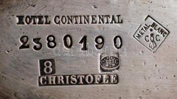 Christofle szószos kiöntő, alpakka, jelzett, alján "Hotel Continental" felirattal, 5×13 cm