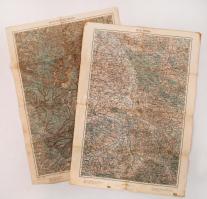 1914-1915 Gyergyószentmiklós és környékének, Troppau és környékének katonai térképe, kiadja a K.u.k. Militärgeographisches Institut, 2 db térkép, 62x44 cm