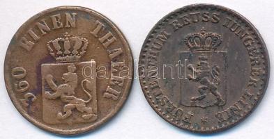 Német Államok / Hesse-Cassel 1843. 1h Cu + Reuss-Schleiz 1864A 1pf Cu T:2-,3
German States / Hesse-...