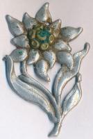 Német 3. Birodalom ~1940. Fém havasi gyopárt ábrázoló hegyivadász jelvény (42x28mm) T:2- German Third Reich ~1940. Metal Edelweiss-shaped Gebirgsjäger (mountain unit) badge (42x28mm) C:VF