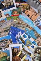 Egy doboznyi MODERN külföldi városképes lap több nagy alakú lappal és két db képeslapfüzettel; sok romániai / A box of modern foreign town-view postcards with many big sized cards and two postcard booklets; many Romanian