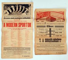 cca 1910 a szegedi Uránia, Apolló színházplakát (2db), 50×32 cm (2×), hajtogatott