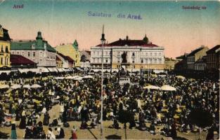 Arad, Szabadság tér, piac / market place