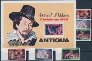 Antigua és Barbuda 1978 Karácsony sor + felülnyomott változata + blokk Antigua and Barbuda 1978 Chri...