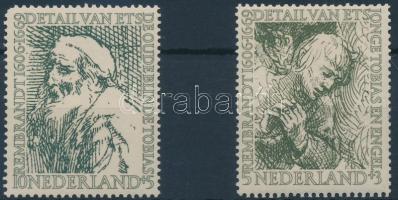 1956 Rembrandt 350. születésnapja sor 2 értéke Mi 673, 675 (foghiba)