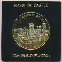 Nagy-Britannia DN Warwick vára aranyozott fém emlékérem (37mm) T:P Great Britain ND Warwick Castle gold plated metal commemorative coin (37mm) C:P