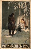 1916 Weihnachten / K.u.k. Military, Christmas greeting s: E. Kutzer 'K.u.K. Feldhaubitz Regiment Nr. 32' (fa)