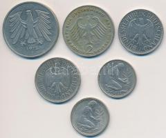 NSZK 1973-1986. 50pf-5M (6xklf) T:2,2-
FRG 1973-1986. 50 Pfennig - 5 Mark (6xdiff) C:XF,VF