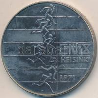 Finnország 1971. 10M Ag "10. Európai Atlétikai Bajnokság" tokban információval T:BU oxidáció, felületi karc Finland 1971. 10 Markkaa Ag "10th European Athletic Championships" in case with certificate C:BU oxidation, slightly scratched
