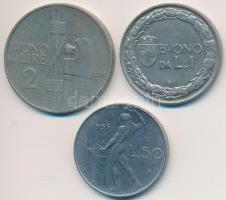 Olaszország 1922R 1L Ni + 1924R 2L Ni + 1955R 50L acél T:2,2-
Italy 1922R 1 Lira Ni + 1924R 2 Lire ...