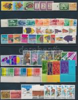 Surinam 12 diff sets + 3 stamp + 2 diff blocks on 2 stock cards, Szurinam 12 klf sor + 3 klf önálló érték 2 db stecklapon