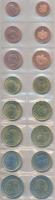 Monaco 2002-2005. 1c-2EUR 8xklf + Vatikán 2003. 1c-1EUR forgalmi sor T:PP ujjlenyomatos,1
Monaco 20...