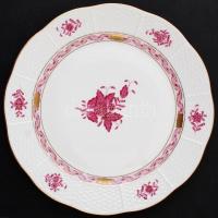 Herendi Apponyi mintás lapos tányér, kézzel festett, jelzett, hibátlan, d:25,5 cm