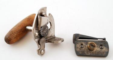 Faber antik hegyező, fém + Monopol Automatic konzervnyitó