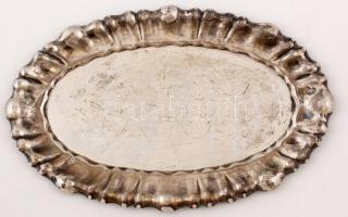 Ezüst (Ag.) tálca, jelzett, mesterjeggyel, nettó:129 g, 24×15 cm