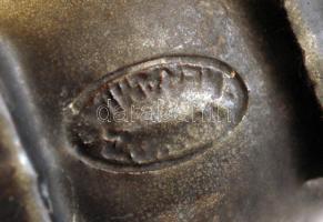 cca 1930 "Baross Kávéház Budapest" irredenta mázas kerámia kulacs, kézzel festett, jelzett...