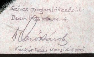 Olvashatatlan jelzéssel: Közkórházi kocsikísérő, Bp, 1956,  pasztell, papír, üvegezve, 42x30cm