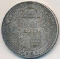 1881KB 1Ft Ag "Ferenc József / Középcímer" T:2- patina
Adamo M15