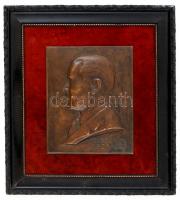 Csillag István (1881-1968): Dr. German Tibor 1930(Bajor Gizi férje). Bronz plakett, fa keretben, jelzett, 23x18 cm