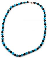 Dekoratív női nyaklánc türkiz gyöngyökkel, újszerű állapotban, 40cm