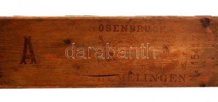 Osenbrück Hemelingen Fegyvergyár fából készült töltény bemutatója, 55x10x2 cm