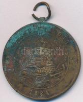 1904-. "A Magyar Országos Tűzoltó Szövetség V éves Szolgálati Érme" aranyozott Br kitüntet...