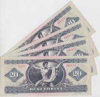 1980. 20Ft (4x) sorszámkövetők T:I,I-