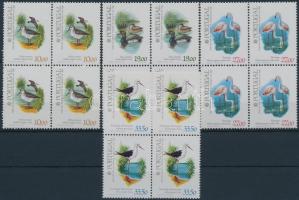 Stamp Exhibition; birds set blocks of 4, Bélyegkiállítás; Madarak sor 4-es tömbökben