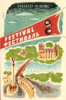 1949 Budapest, II. Világifjúsági és Diáktalálkozó / Second World Youth and Student Meeting, advertisement, So. Stpl s: Káldor