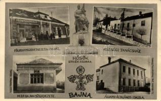 Bajna, Földmíves szövetkezet, Községi tanácsház, M.D.P. bajnai szervezete, iskola