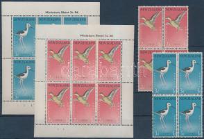 Birds set in blocks of 4 + minisheet set Madarak sor négyestömbökben + kisívsor