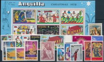 Christmas motive 40 stamps + 4 blocks, Karácsony motívum 40 klf bélyeg + 4 klf blokk
