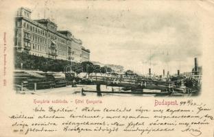 1899 Budapest V. Hungária szálloda, gőzhajók (EK)