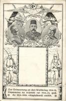In treue Fest / Wilhelm II, Franz Joseph, Mehmed V, WWI Central Powers propaganda (fa)