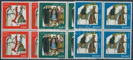 Christmas set blocks of 4, Karácsony sor 4-es tömbökben