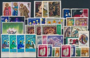 Christmas motive 52 stamps + 1 block Karácsony motívum 52 klf bélyeg, közte összefüggések + 1 blokk