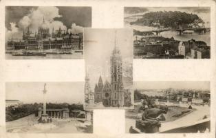 7 db RÉGI fekete-fehér történelmi magyar városképes lap, vegyes minőség; Debrecen, Budapest, Miskolc...