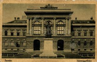 4 db RÉGI fekete-fehér magyar városképes lap, vegyes minőség; Felsőgalla, Mezőtúr, Székesfehérvár, Szentes / 4 old black and white Hungarian town-view postcards, mixed quality