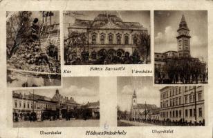 3 db RÉGI történelmi magyar városképes lap, vegyes minőség; Hódmezővásárhely, Siklós, Komáromszentpéter / 3 old historical HUngarian town-view postcards, mixed quality