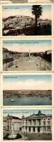 14 db főleg RÉGI külföldi városképes lap, három leporelloval; amerikai és kanadai főleg / 14 mostly ...