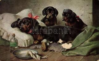 18 db RÉGI motívumlap, vegyes minőség; főleg hölgyek, üdvözlő / 18 old motive cards, mixed quality; ...